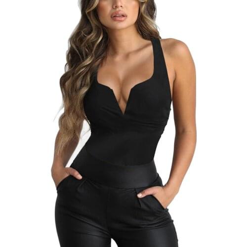 2021 Summer Sexy Beach Party Conjoined Womens Deep V Vest Sleeveless Tights Temperament Womens Clothing Triangle Jumpsuit