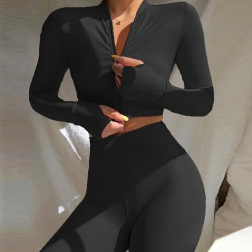 Two Piece Set Women Tracksuits Bodycon Zipper Long Sleeve Top Long Pant Sets Female Casual Fitness Tracksuit Women Matching Sets