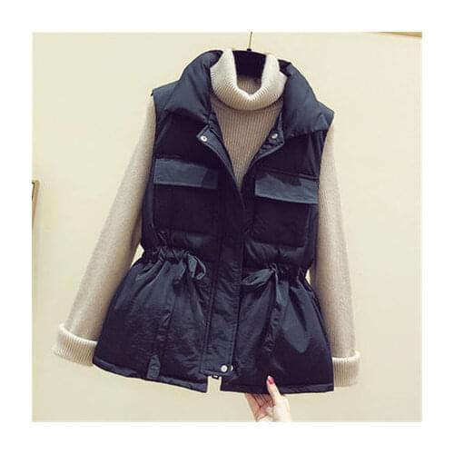 2021 Winter Spring Warm Vest Korean Loose Coat Thickening Before Short and Long Waist Cotton Waistcoat Women Puffer Jacket