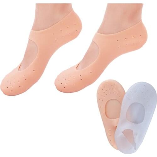 1 Pair Silicone Foot Chapped Care Tool Moisturizing Gel Heel Socks Cracked Skin Care Protector Pedicure Massager