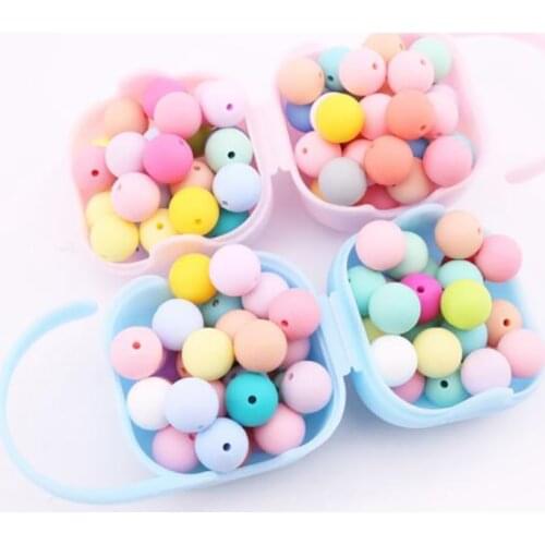 Baby Accessories Teether Green Series 15mm 10pcs Food Grade Teething Silicone Bead DIY Nursing Bracelet Baby Teether