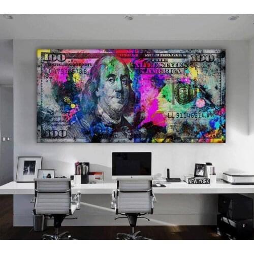 100 Dollars Bill Wall Canvas Print Money Pop Art
