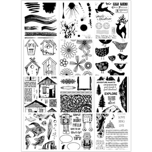 11x16 Black fish series Transparent Clear Silicone Stamp/Seal for DIY scrapbooking/photo album Decorative card making