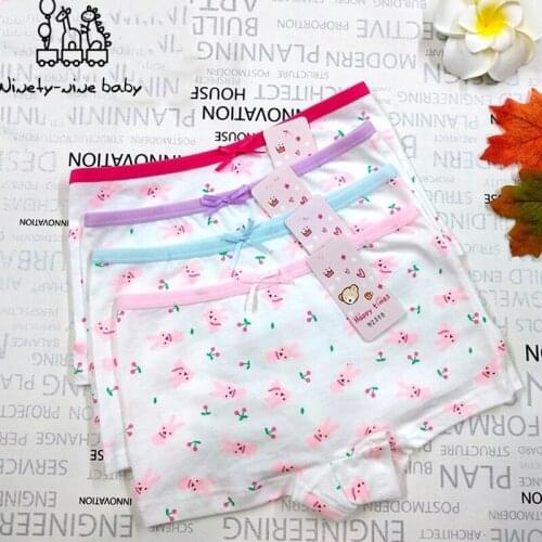 12pcs/pack Baby Girls Underwear Soft Cotton Panties Kids Comfortable & Breathable Briefs Children Pretty Printing Underpants