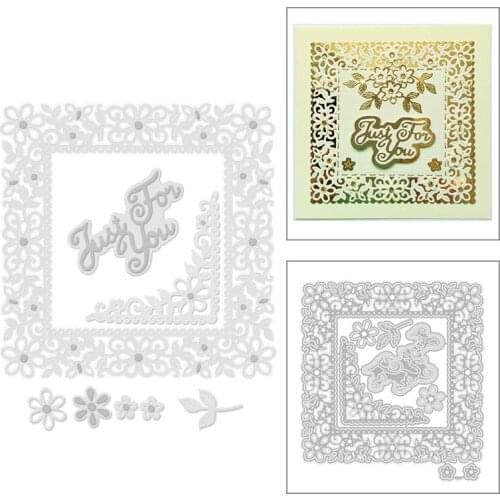 2020 New Flowers Lace Frame Metal Cutting Dies Leaves and Word Corner Die Cut Scrapbooking For Crafts Card Making no Stamps Sets