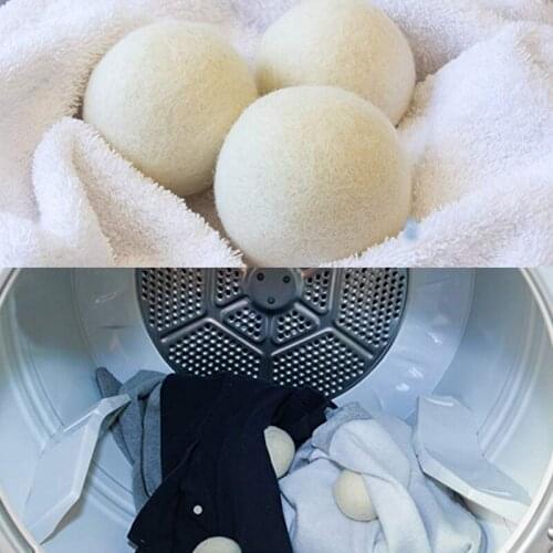 6Pcs/lot Reusable Wool Dryer Balls Natural Softener Drying Balls Washing Machine White Dry Kit ball