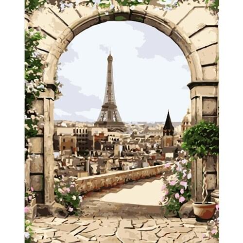 Scenery Acrylic Paint By Numbers Set Oil Painting For Adults DIY Kits Canvas Frame Picture Drawing Coloring By Numbers Decor Art