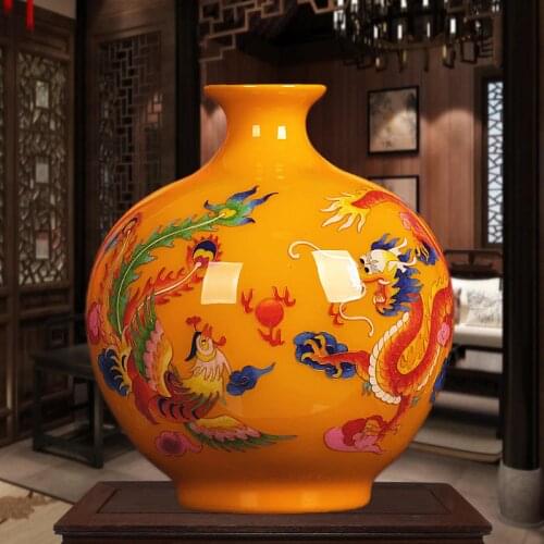Antique Jingdezhen Ceramic Vase Wheat-straw Vase Christmas Gifts Wedding Gifts Home Decoration Handicraft Furnishing Articles