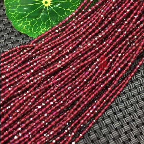 2/3/4mm Natural Red Garnet Stone Beads Faceted Spacer Tiny DIY Loose Beads For Jewelry Making beads Accessories 38cm Women Gift