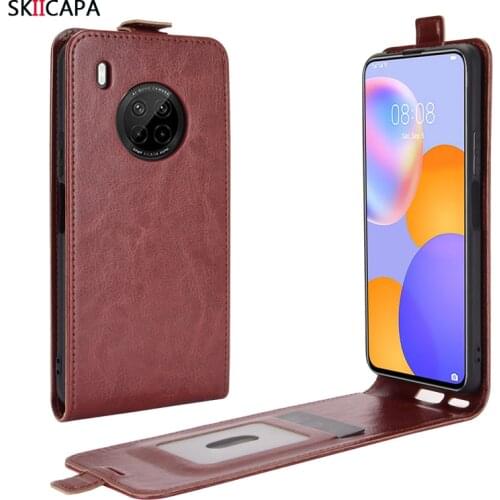 For Huawei Y9A P Smart 2021 Mate 40 Case Vertical Leather Flip Phone Cover for honor 10X Lite UP Down FLip Cases Leather Cover