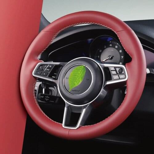 For Mercedes-Benz GLC 260L A180L hand-sewn steering wheel cover premium leather car grip cover customization modification