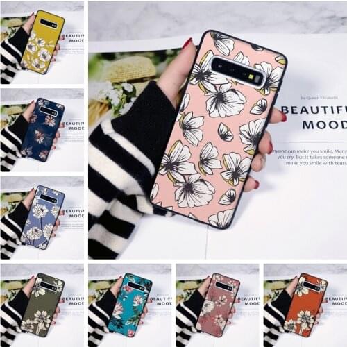 Phone Case For Samsung Galaxy Note 10 Pro Floral Yellow Pink Flower Silicone Soft Back Cover For Samsung Galaxy S10E S10 Plus 5G