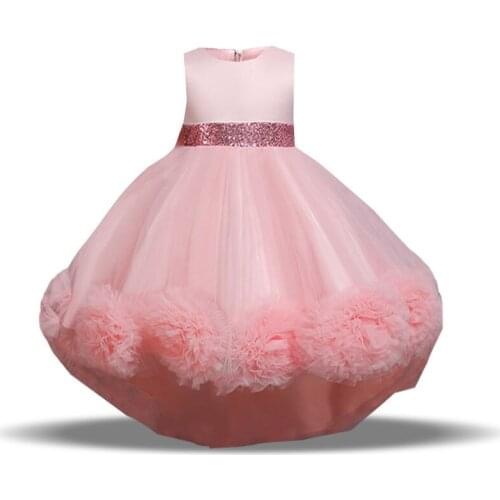 Kids Party Clothes Lace Formal Sleeveless Wedding Gown Tutu Princess Dress Flower Girls Children Clothing 8 10 Years