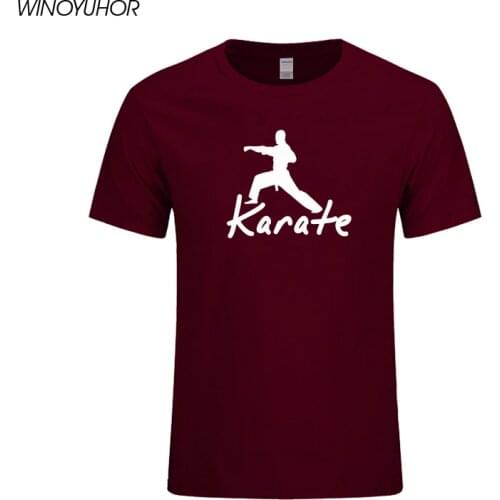 2020 New Men Karate T Shirts Cotton O-Neck Short Sleeves Kong Fu Tshirt Mens Tops Summer Taekwondo T-shirt