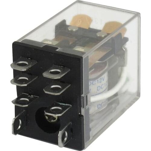 JQX-13F LY2 DC 12V Coil 8-Pin DPDT Green LED Electromagnetic Relay