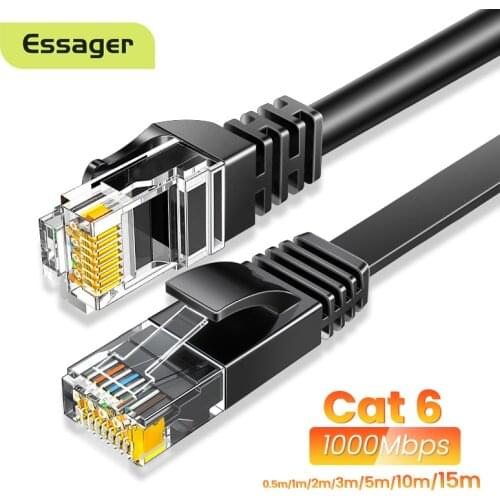 Essager Ethernet Cable Cat6 Lan Cable 10m UTP Cat 6 RJ 45 Splitter Network Cable RJ45 Twisted Pair Patch Cord for Laptop Router