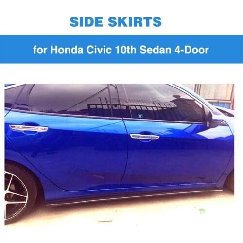 Carbon Fiber Door Aprons Side Skirts Extension Lips For Honda for Civic 10th Car Side Skirts Body Lip