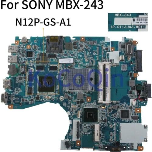 KoCoQin Laptop motherboard For SONY VPCF23 VPCF23JFX SERIES MBX-243 GT540M Mainboard 1P-0113J03-8011 N12P-GV-B-A1 HM65