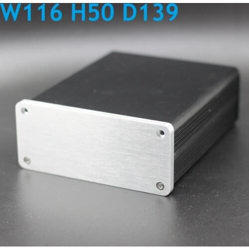 No Hole Mini Size Chassis W115 H50 D139 Power Amplifier Supply Chassis Headphone AMP Case Aluminum DIY Box