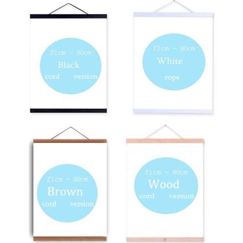 Magnetic Poster Hanger Frame Teak Wooden Hanger Frame Natural Painting Photo Frame Canvas Wall Art Craft Frame Art Hanger