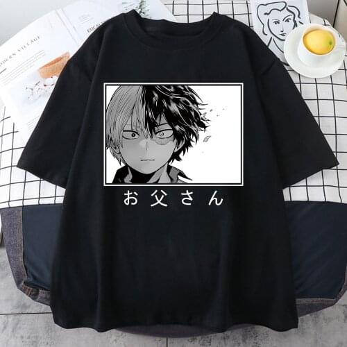 My Hero Academia Shoto Todoroki Graphic T Shirt Men Casual Harajuku Tee