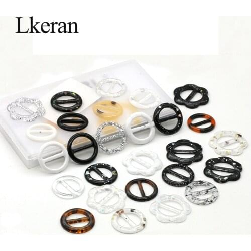 2019 New 10pc Resin waist buckle Japanese word buckle for Round T-shirt Garment Accessories Knot Tri-glides Wire-formed Strap