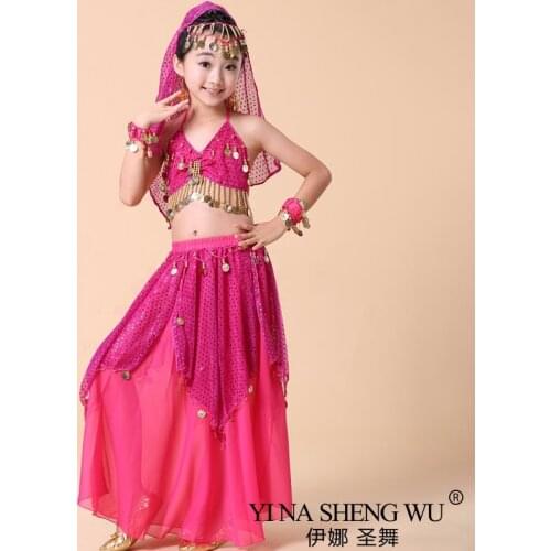 New Kid Belly Dance Costumes Set Oriental Dance Girls Belly Dancing Child India Belly Dance Clothes Indian Bellydance Costumes