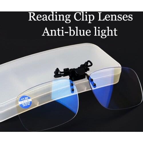 New Smart Clip Lenses Reading Glasses Men Rimless Lenses Reading Sunglasses With Diopter Magnifier Glasses +1.0 To +4.0 With Box