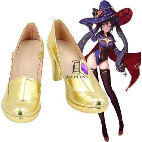 Game Genshin Impact Mona Megistus Astral Reflection Cosplay Shoes Enigmatic Astrologer Cos Custom-made