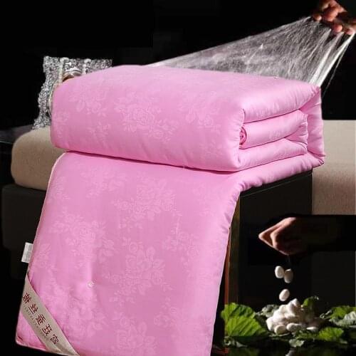 High Grade 100% Long Mulberry Silk Duvet Handwork Positining 100% Cotton Jacquard Cover Fabric Bed Blankets Winter Autumn Quilt