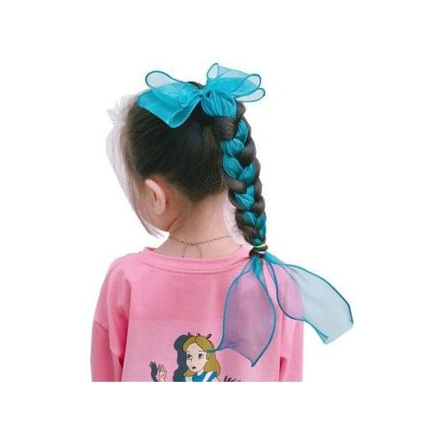 Fashion Girls Cartoon Kawaii Hair Clip Headdress Baby Braid Bow Princess Mermaid Elastic Hair Bands Hair Accessory