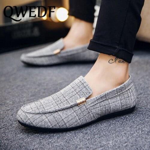 QWEDF 2019 new spring casual shoes tide shoes mens peas shoes mens lazy shoes breathable a pedal lmens Fashion SW-55