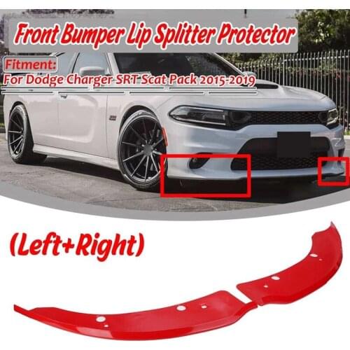 Front Bumper Splitter Lip Diffuser Spoiler Protector Deflector Lips Guard for Dodge Charger SRT Scat Pack 2015-2019 Red