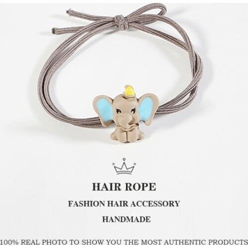 Small Fresh and Simple Personality Head Rope Hair Ring Hair Rope Holster Small Flying Elephant Alloy Rubber Band
