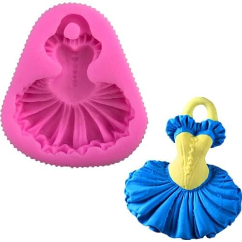 Dance Skirt Shape Fondant Cake Silicone Mold Chocolate Candy Molds Cookies Pastry Biscuits Mould DIY Decoration Baking Tools