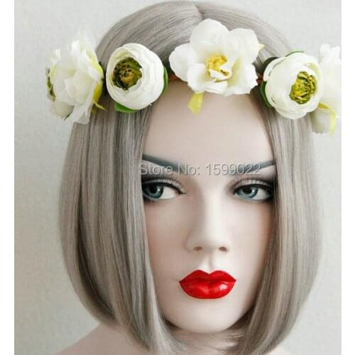 Fairy Camelia Artificial Buds Flower Crown Stretch Hairband Vacation Headwear Bohemia Wedding Bride Hair Piece Accessories Ivory