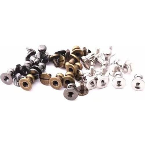 6 x 9mm Ball Head Stud Screw Back Nipple Rivet Studs Button Strap Stopper Leathercraft