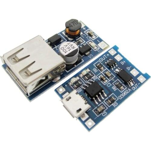 0.9V~5V 600MA USB Output charger Mini DC-DC Boost Converter +1a lithium battery charging TP4056 with protection one plate modul