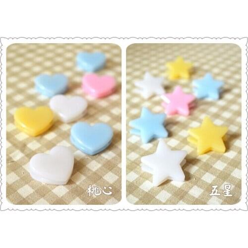 Jelly Candy Color Peach Heart Five-star Plastic Clip Office Supplies Chenguang Stationery 10 Pieces/Lot