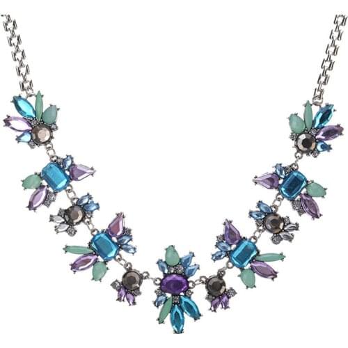 Trendy Bohemian Crystal Choker Necklace For Woman Vintage Stone Geometry Chunky Chains Necklaces Fashion Collier Jewelry New HOT