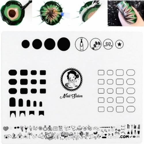 1pc Nail Art Stamping Mat Silicone Mat for No Water Marble Dry Nail Stamping Reverse for Nail Design DIY Nail Art Tools Manicure