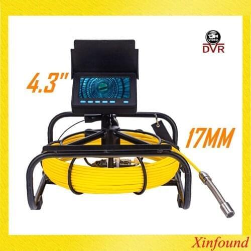 17MM 4.3 Inch Sewer Camera with DVR 16GB FT Card,Drain Industrial Endoscope IP68 8500MHA Battery 10/20/30/50M Pipe Inspection