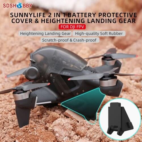 2 in 1 Battery Protective Cover Heightening Landing Gear Battery Sleeve for DJI FPV