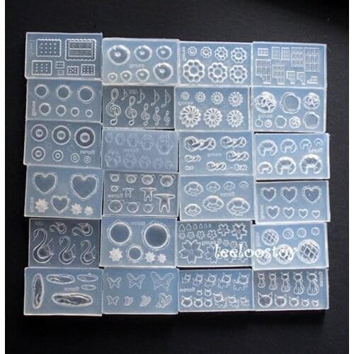 24Pcs Mini Size Food Doughnuts Bread Silicone Mold Flower Cat Heart Template Acrylic Gel Tools Resin Mold Jewelry Making