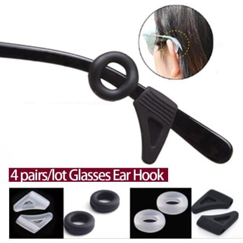 4Pairs/lot Anti Slip Silicone Glasses Ear Hooks For Adults And Kids Round Grips Eyeglasses Sports Temple Tips Soft Ear Hook
