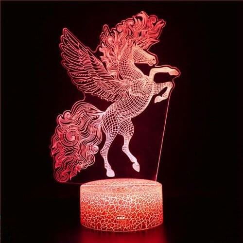 3d lamp for unicorn baby night light discoloration usb battery table lamp children girl bedroom decoration atmosphere lamp gift