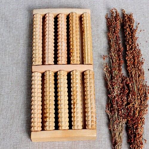 5 Raw Wooden Roller Foot Massager Health Therapy Stress Relief Relax Massage New