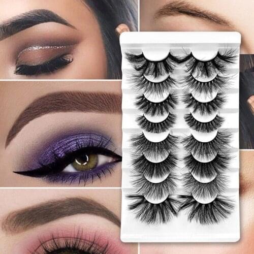 8 Pairs/set Natural False Eyelashes Mink Lashes Long Makeup 3D Extend Eyelashes Lashes Mink Eye Cosmetic Tools