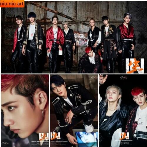 Diamond Painting Kpop Stray Kids GO LIVE IN LIFE Diamond Inlaid Diamond Mosaic Diamond Embroidery Cross Stitch Kits Home Decor