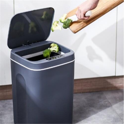 Automatic Induction Trash Can Smart Sensor Electric Waste Bin for Kitchen Bathroom Rubbish Bucket with Lid Home Sanitary Dustbin